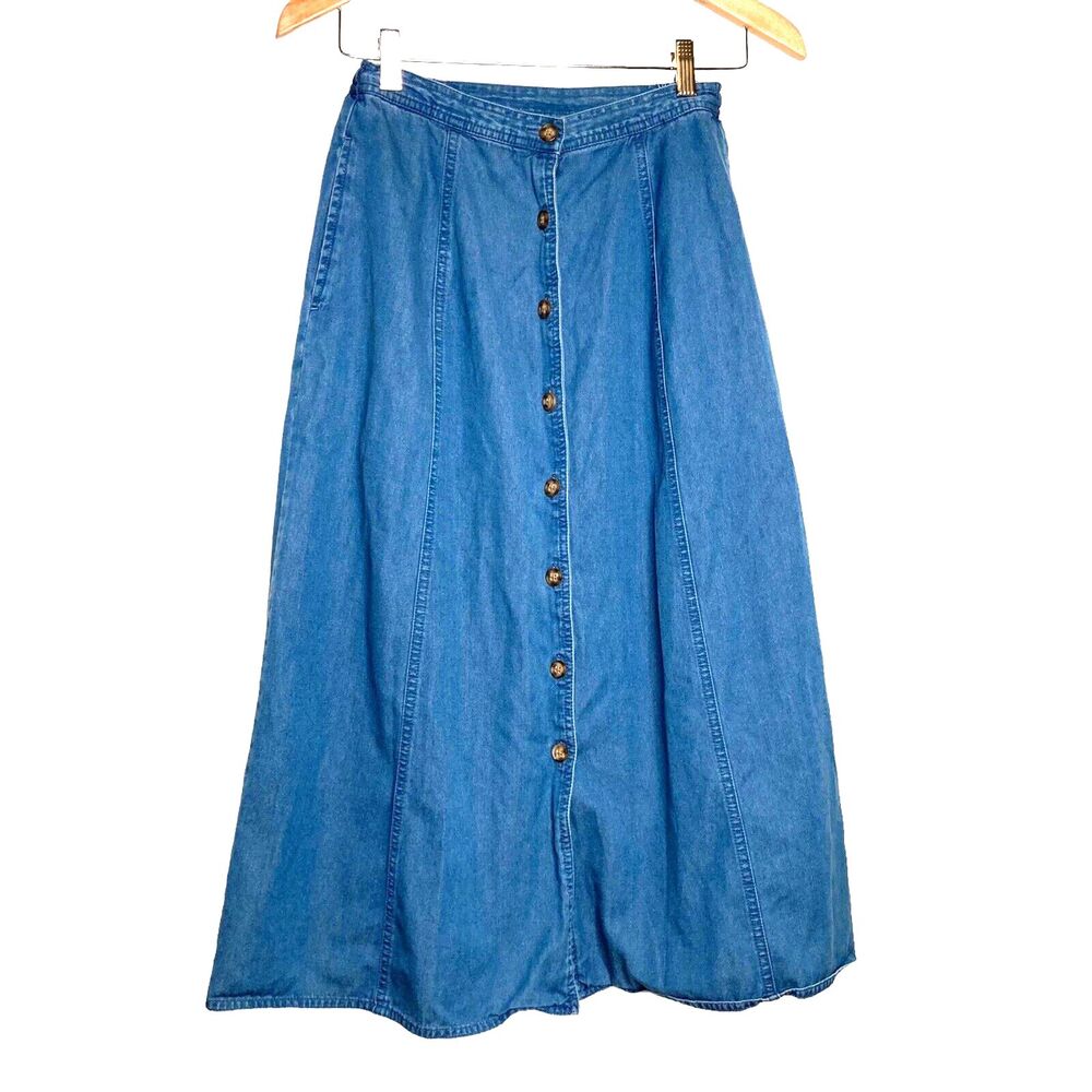 Talbots Blue A-Line Denim Skirt